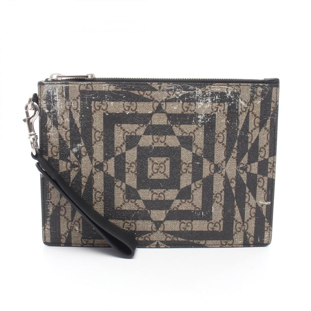 Gucci GG Kaleido Shoulder Bag Canvas Leather Beige Cream Brown Black